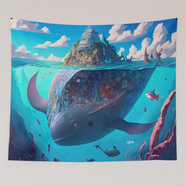 Artikelvorschau, Fantasy Water World Seascape Art 18 – Bunte Cartoon-Reisev entworfen und verkauft von Sunchaser World.