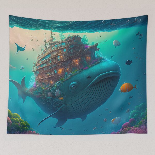 Artikelvorschau, Fantasy Water World Seascape Art 19 – Bunte Cartoon-Reise entworfen und verkauft von Sunchaser World.