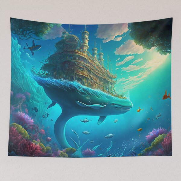 Artikelvorschau, Fantasy Water World Seascape Art 22 – Bunte Cartoon-Reise entworfen und verkauft von Sunchaser World.