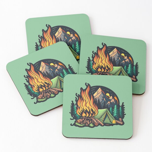 Item preview, Camping, camp fire, camp tent, camping lover, forest, mountain designed and sold by pixeldizajn.