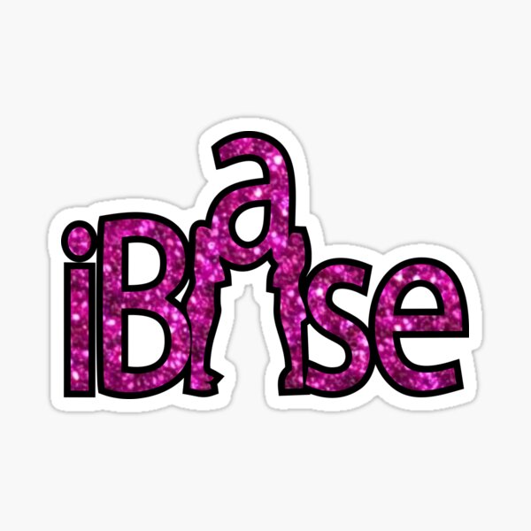 "I BASE CHEER GLITTER PINK" Sticker for Sale by incheerdesigns Redbubble