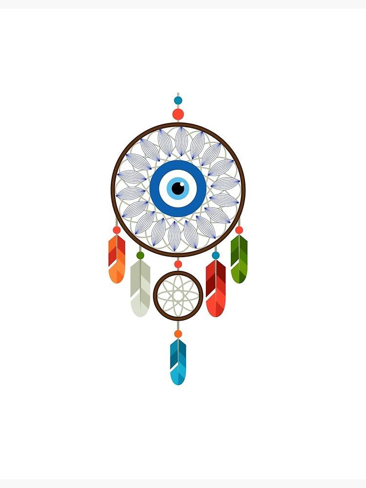 Thumbnail 3 of 3, Photographic Print, Dreamcatcher T-shirt with the evil eye designed and sold by ikaponStore.