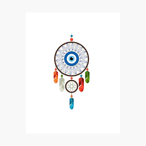 Dreamcatcher T-shirt with the evil eye Photographic Print