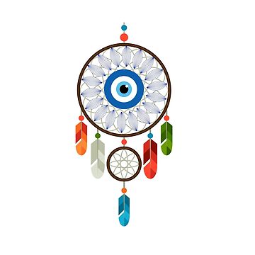 Artwork thumbnail, Dreamcatcher T-shirt with the evil eye by ikaponStore