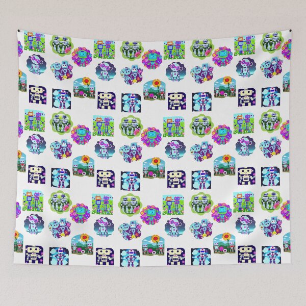 Item preview, Funny and Cute Robots Enjoying Life - Set of 8 Stickers designed and sold by HanaiPrint.