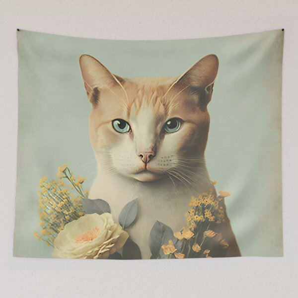 Item preview, Cat and flower collage 01 designed and sold by EmilyDayDreams.