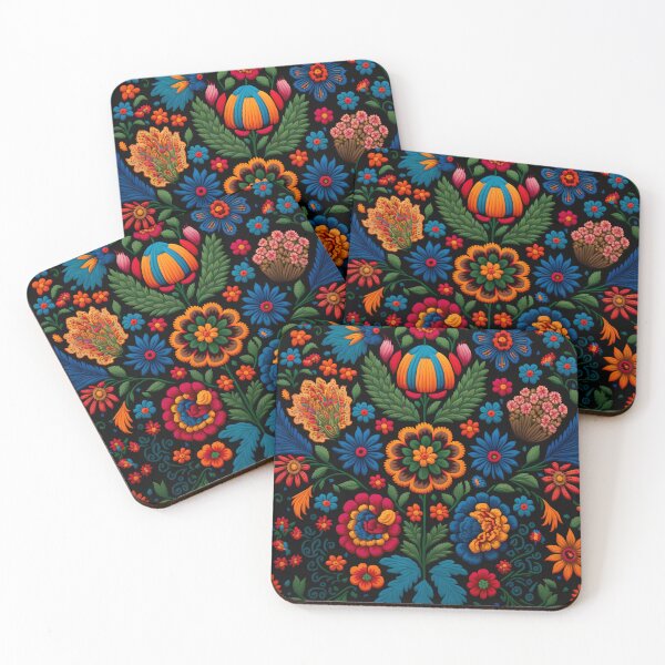 Item preview, Botanical vintage Ethnic embroidery Floral design 0 designed and sold by Red Witch Art.