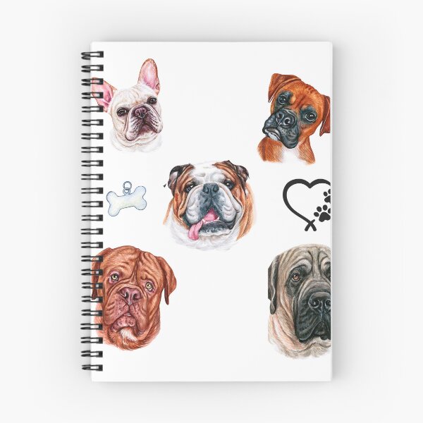 Item preview, Set of 5 Stickers - Wrinkled Breeds of Dogs - boxer, frenchie, english buldog, english mastiff, french mastiff designed and sold by HanaiPrint.