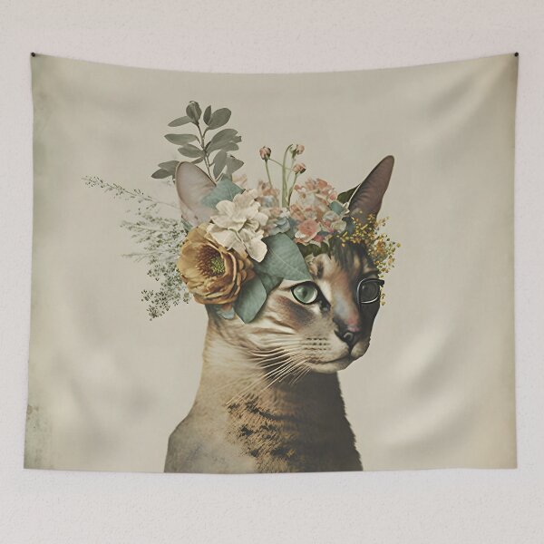 Item preview, Cat and flower collage 02 designed and sold by EmilyDayDreams.