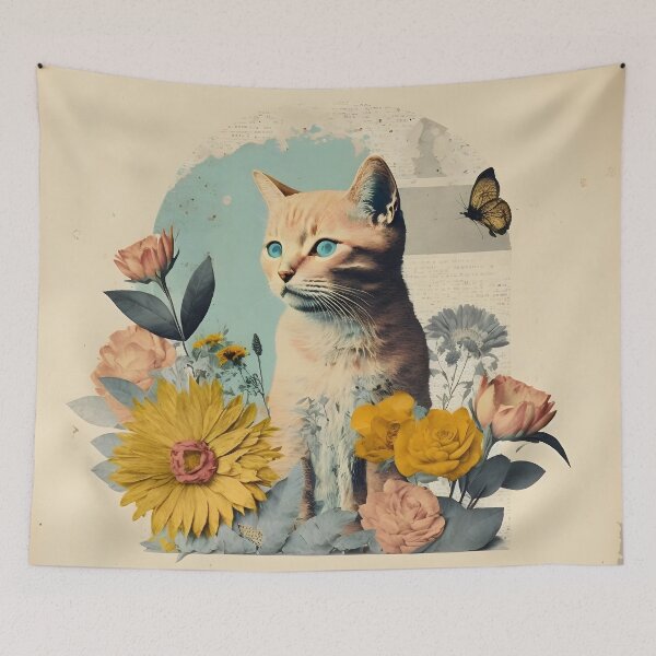 Item preview, Cat and flower collage 03 designed and sold by EmilyDayDreams.