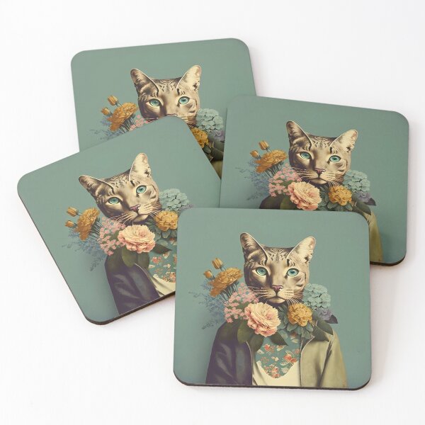 Item preview, Cat and flower collage 04 designed and sold by EmilyDayDreams.