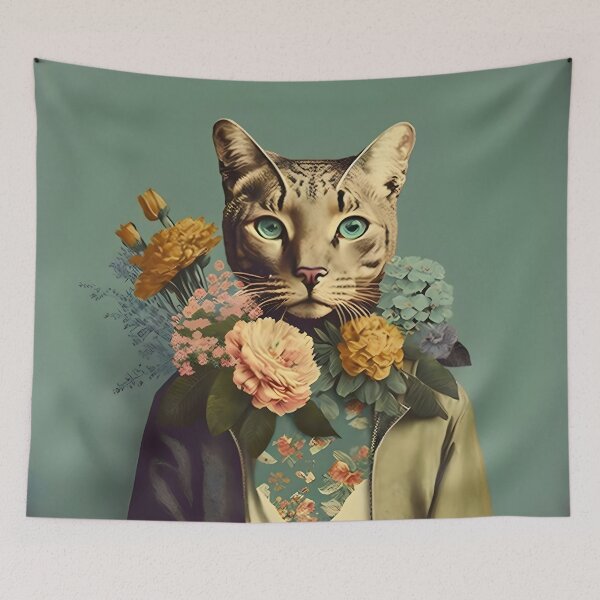 Item preview, Cat and flower collage 04 designed and sold by EmilyDayDreams.