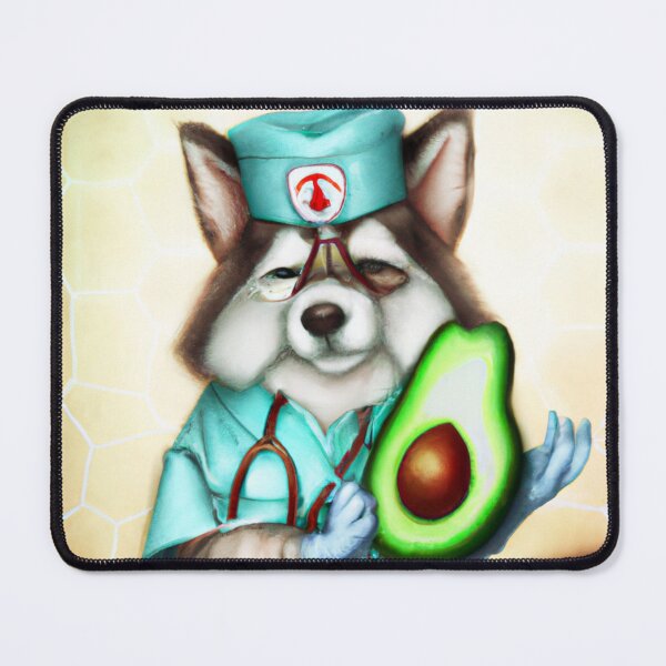Item preview, A nurse dog who just loves avocados. designed and sold by Doggymadness.