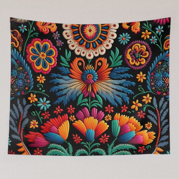 Item preview, Botanical vintage Ethnic embroidery Floral design 3 designed and sold by Red Witch Art.