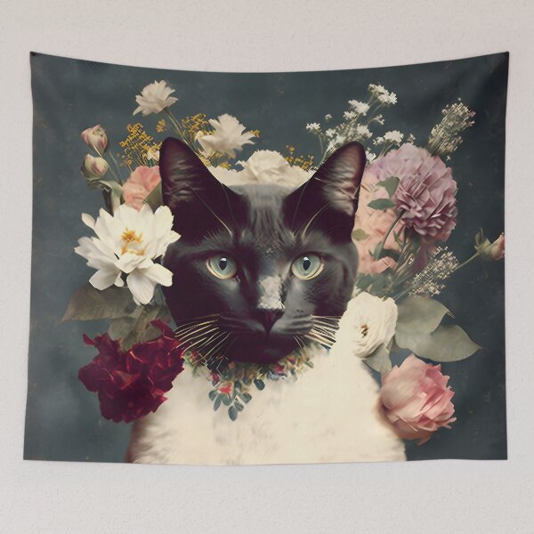 Item preview, Cat and flower collage 06 designed and sold by EmilyDayDreams.