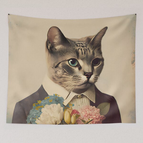 Item preview, Cat and flower collage 07 designed and sold by EmilyDayDreams.