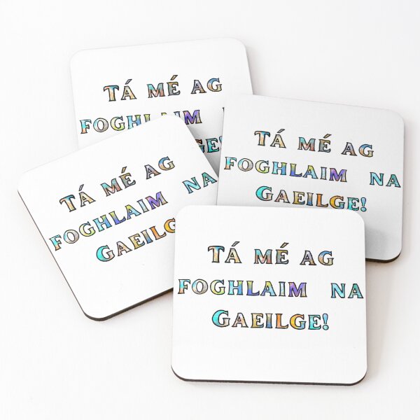 Artikelvorschau, tá mé ag foghlaim na Gaeilge! "Ich lerne Irisch!" bunte Buchstaben entworfen und verkauft von KatPaints.