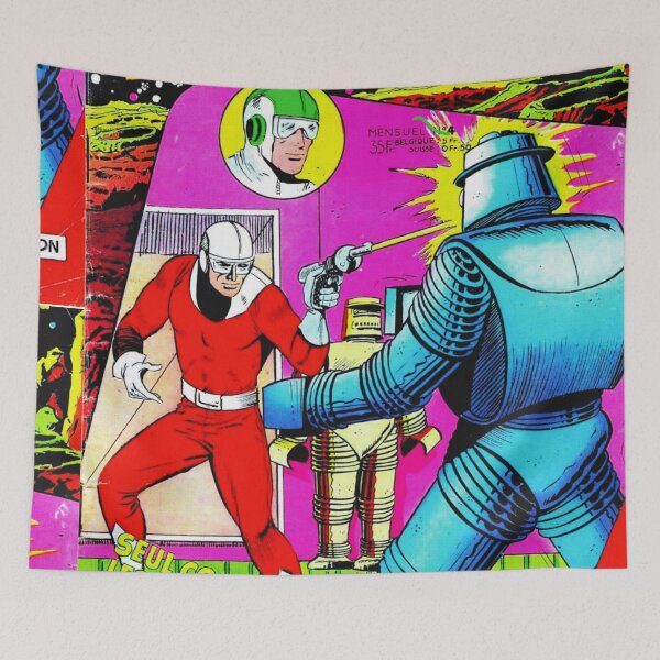 Artikelvorschau, Atome Kid Retro-Superheld | Vintage-Comic-Ästhetik entworfen und verkauft von spinolator.