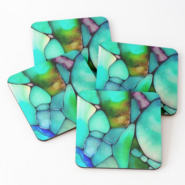 Item preview, Sea Glass Abstract Rare Colors - Amethyst Cobalt Seafoam designed and sold by newnomads-art.