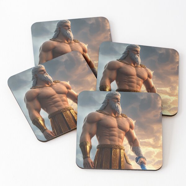 Item preview, God of Thunder King of Olympus, Muscular White Beard Zeus Cloudy Background, A.I. Artwork - Gods Collection designed and sold by SpektroDesign.