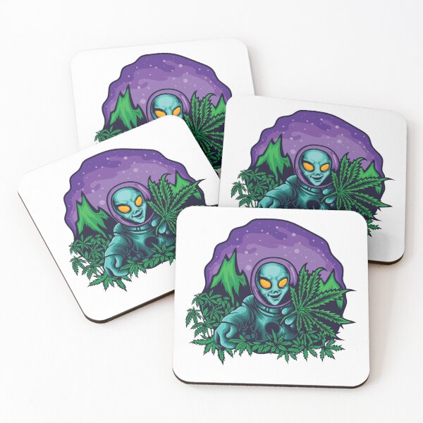 Item preview, Astronaut Alien in Weed Farm Marijuana Trippy Cool designed and sold by ozumdesigns.