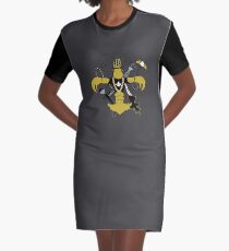 New Orleans Schwarz und Gold Louisiana Panzerkrebse Fleur de Lis T-Shirt Kleid