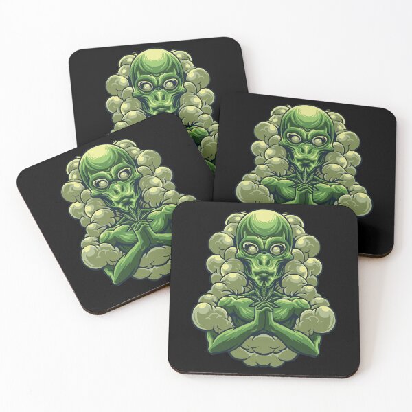Item preview, Alien Head Smoking Weed Marijuana Trippy Cool designed and sold by ozumdesigns.