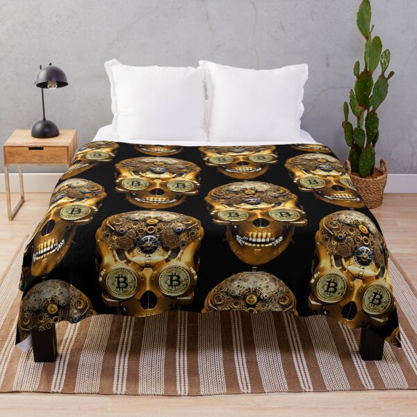 Item preview, Golden steampunk Skull with bitcoin eyes designed and sold by angelisart.
