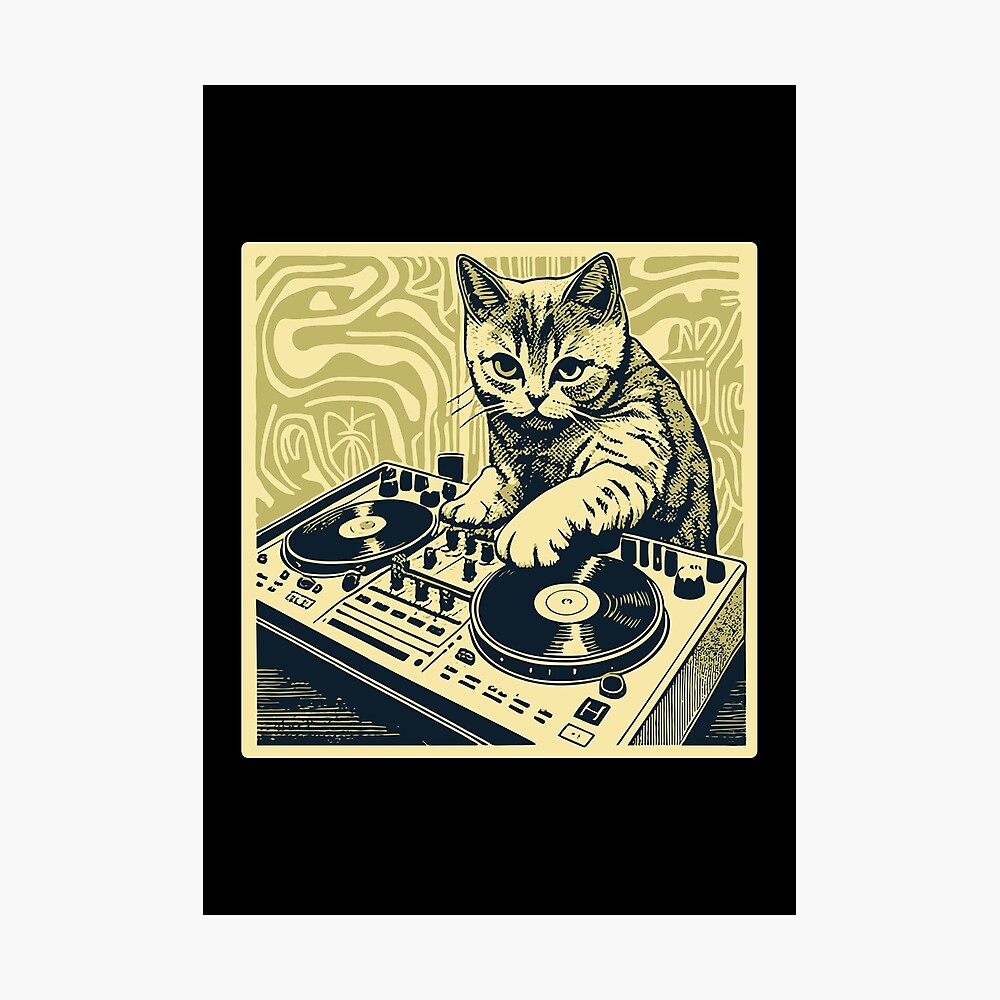 Cat DJ - Space Galaxy - DJ Cat - Deadmau5 - Deadmouse | Art Board Print