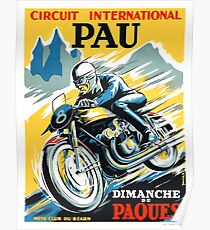 1950 Pau French Grand Prix Motorcycle Race Poster Poster