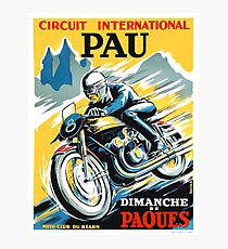 1950 Pau French Grand Prix Motorcycle Race Poster Photographic Print