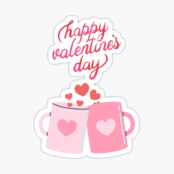 Valentines cups Sticker for Sale by Kalea77