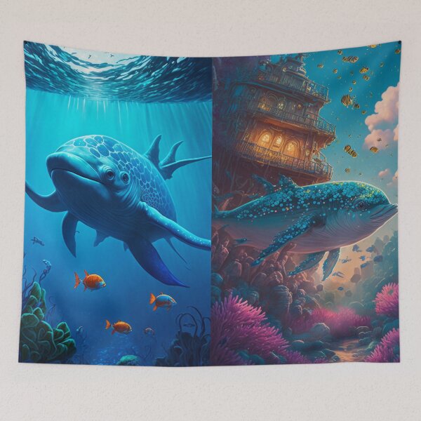 Artikelvorschau, Fantasy Water World Seascape Art 26 – Bunte Cartoon-Reise entworfen und verkauft von Sunchaser World.