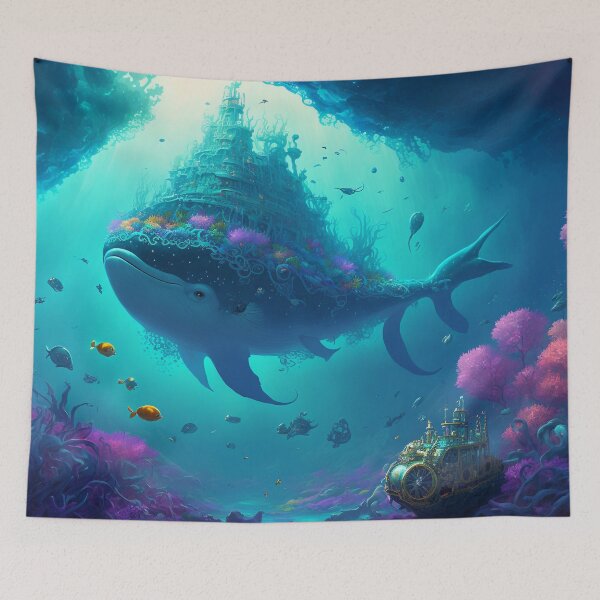 Artikelvorschau, Fantasy Water World Seascape Art 27 – Bunte Cartoon-Reise entworfen und verkauft von Sunchaser World.