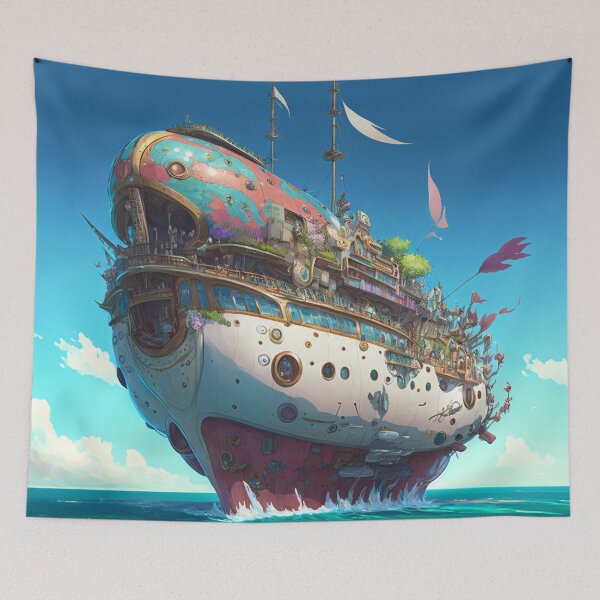 Artikelvorschau, Fantasy Water World Seascape Art 29 – Bunte Cartoon-Reise entworfen und verkauft von Sunchaser World.