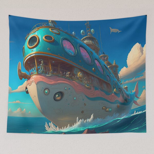 Artikelvorschau, Fantasy Water World Seascape Art 31 – Bunte Cartoon-Reise entworfen und verkauft von Sunchaser World.