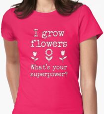 Garden Flowers Superpower Women's Fitted T-Shirt