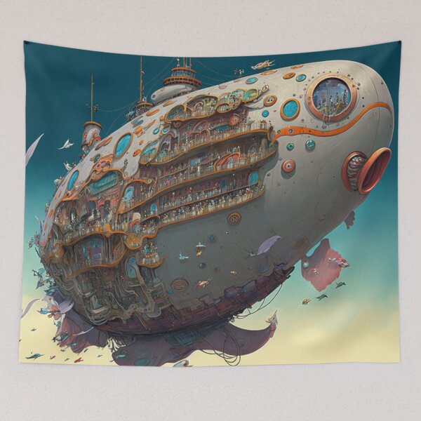 Artikelvorschau, Fantasy Water World Seascape Art 34 – Bunte Cartoon-Reise entworfen und verkauft von Sunchaser World.