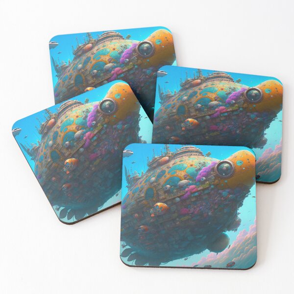 Artikelvorschau, Fantasy Water World Seascape Art 35 – Bunte Cartoon-Reise entworfen und verkauft von Sunchaser World.