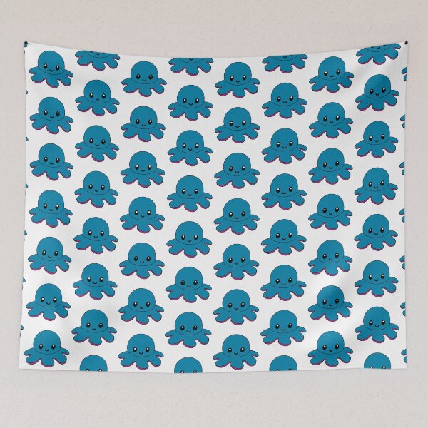 Item preview, Dark Blue Happy Octopus designed and sold by EclipseInFlames.