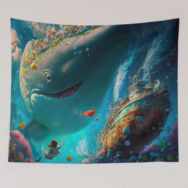 Artikelvorschau, Fantasy Water World Seascape Art 36 – Bunte Cartoon-Reise entworfen und verkauft von Sunchaser World.