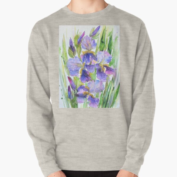 Purple Glory Watercolor Painting Pullover Sweatshirt