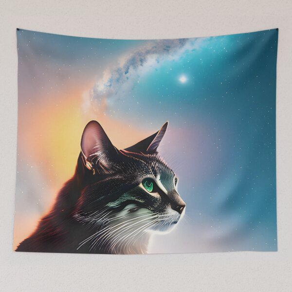 Item preview, Galaxy Cat Double Exposure - Modern Digital Art designed and sold by Ai-michiart.
