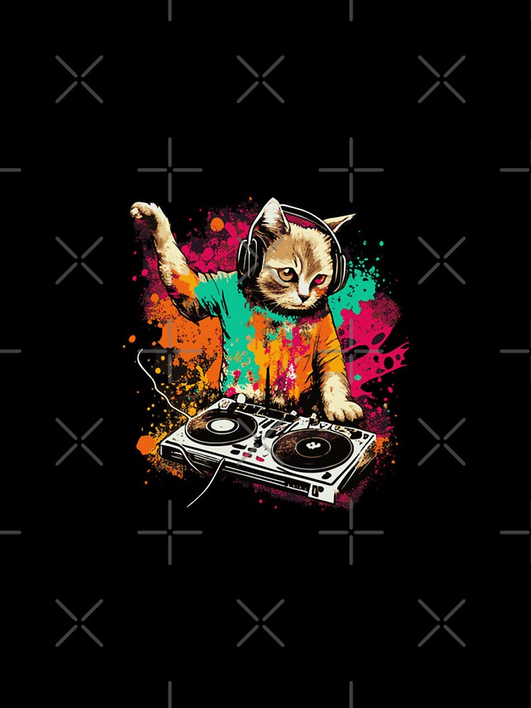 Cat DJ - Yellow Block Print - DJ Cat - Deadmau5 - Deadmouse iPhone Case  for Sale by IfDesignGroup