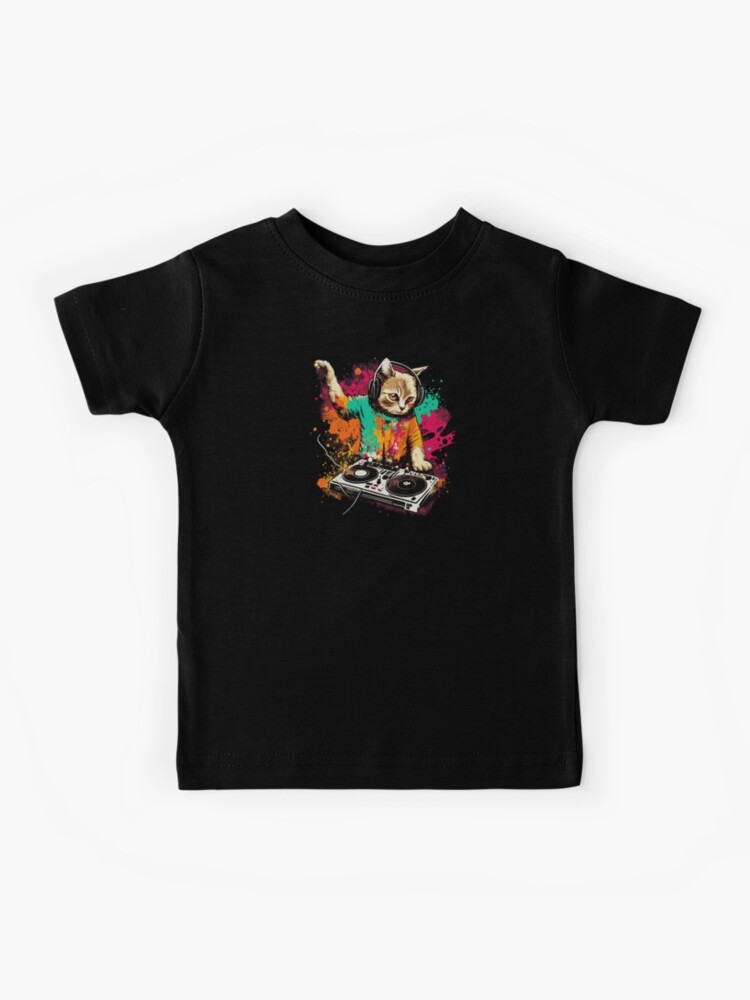 Cat DJ - Splash 90s - DJ Cat - Deadmau5 - Deadmouse Kids T-Shirt