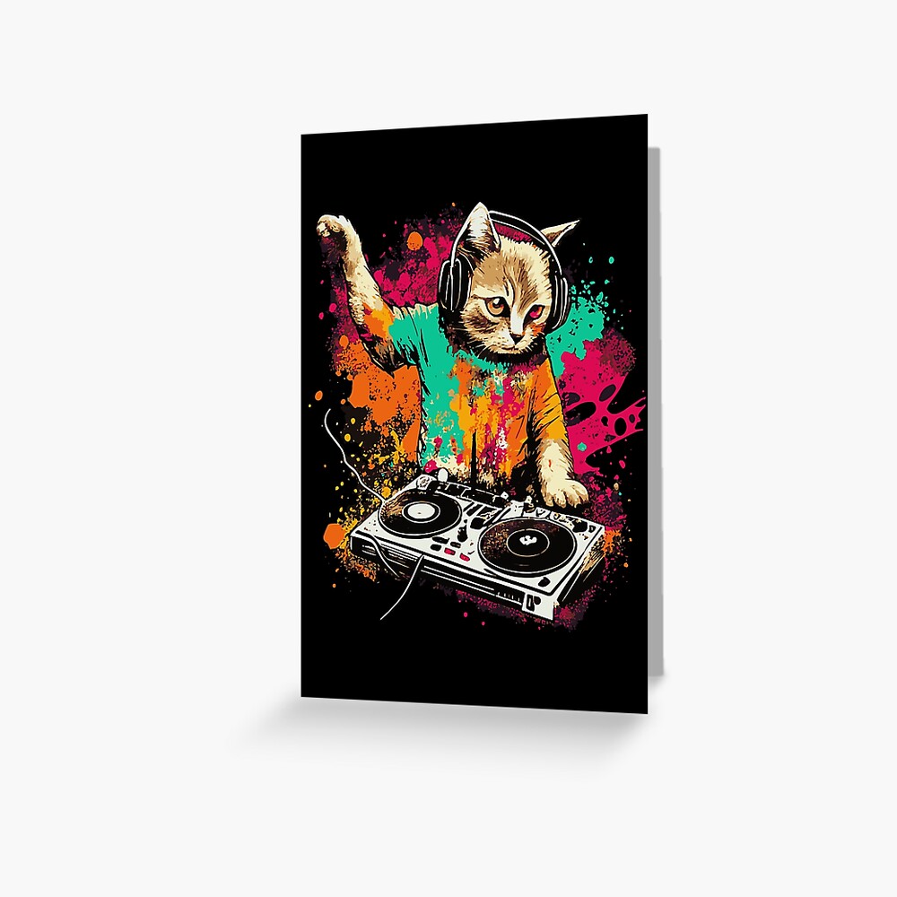 Cat DJ - Yellow Block Print - DJ Cat - Deadmau5 - Deadmouse iPhone Case  for Sale by IfDesignGroup