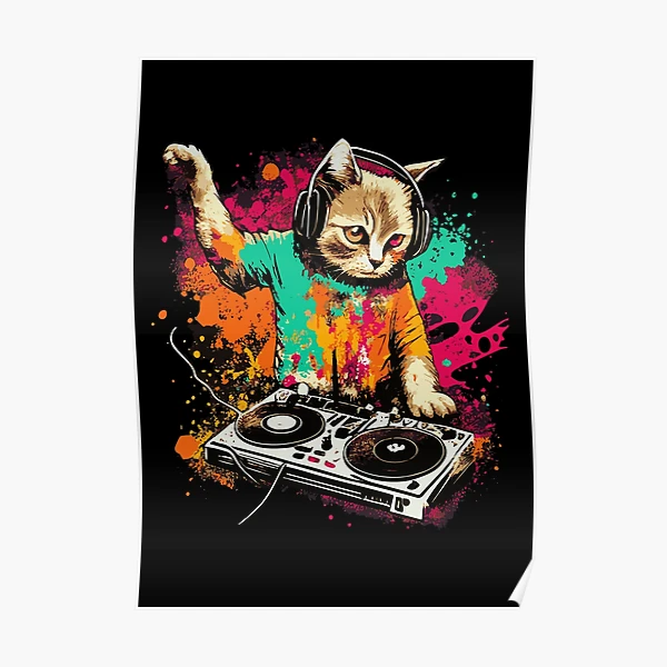 DJ Kitty Kids T Shirts Boys Girls Teen V 