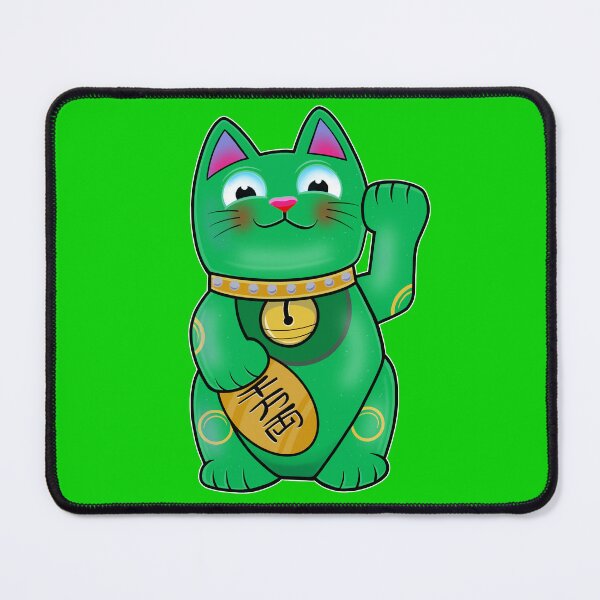 Item preview, Green Cute Maneki Neko Education Lucky Cat designed and sold by SpaceTruck.