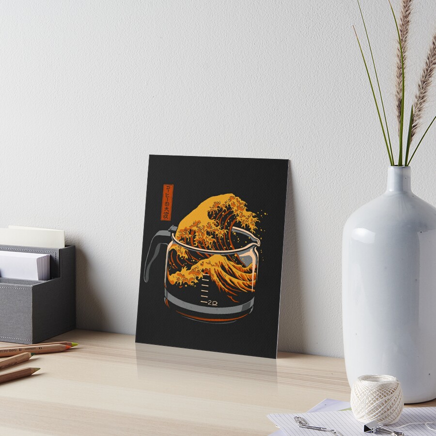 The Great Wave of Coffee Art Board Print