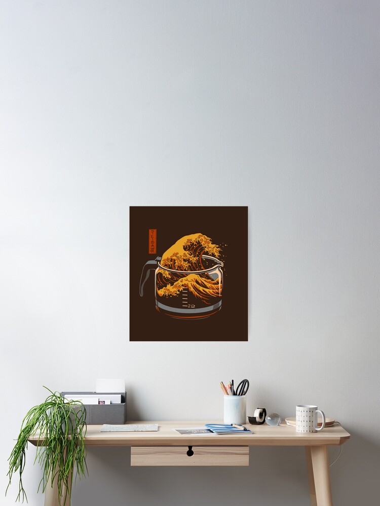 Thumbnail 2 of 3, Poster, The Great Wave of Coffee designed and sold by Gloopz.